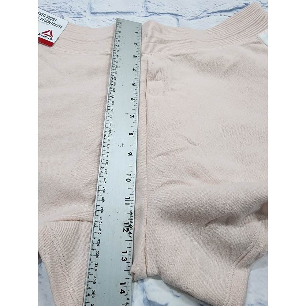 Reebok WOMENS SIZE L Shorts Pink White Colorblock Relaxed Shorts - Picture 9 of 13